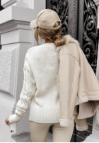 Svetr z ozdobnym splotem Coffee Time ecru