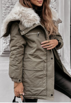 Bunda parka z futerkiem Cool Time khaki