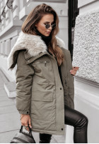 Bunda parka z futerkiem Cool Time khaki