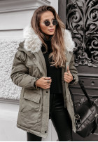 Bunda parka z futerkiem Cool Time khaki