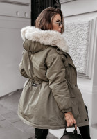 Bunda parka z futerkiem Cool Time khaki