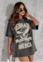 Tričko z nadrukiem Nebraska Šedá