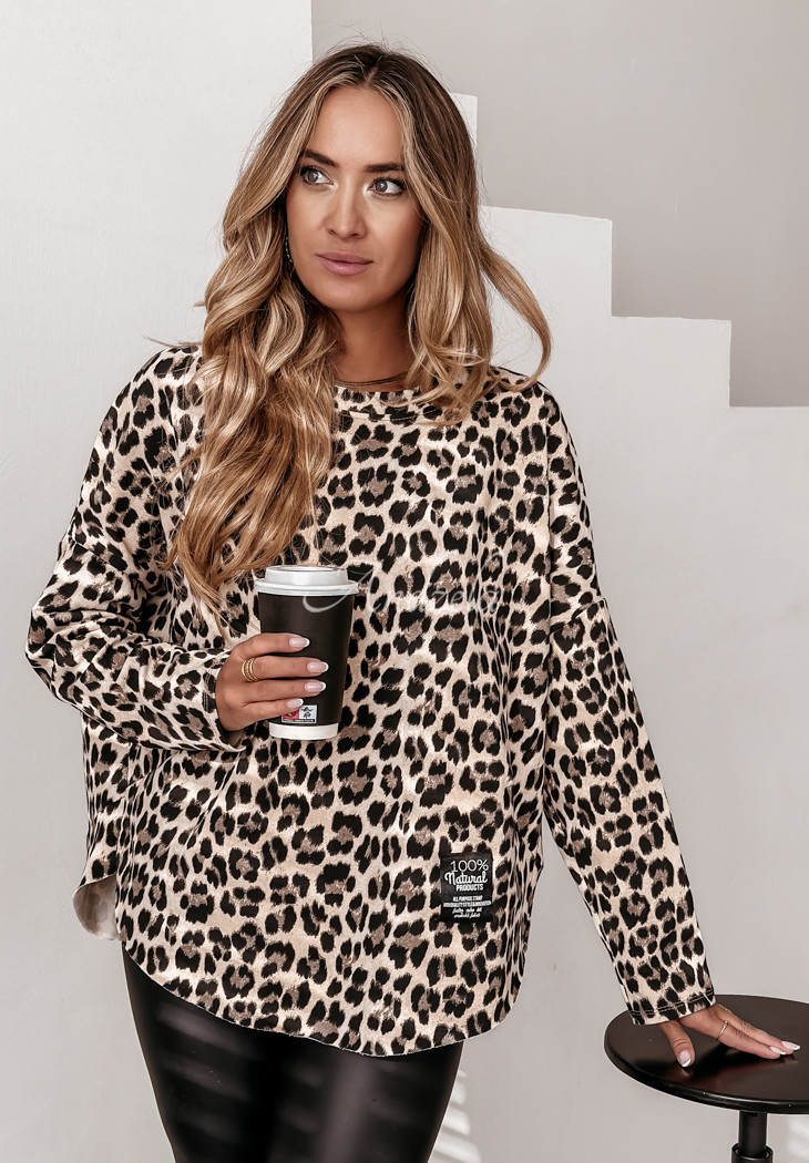 Halenka oversize Morrison s leopardím vzorem
