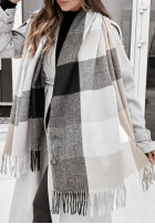 Vzorovaný Šála  z frędzlami Winterly béžovo-Šedá