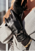 Rukavice  z imitace kůže Festive Memories černé