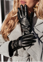 Rukavice  z imitace kůže Festive Memories černé