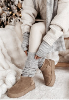 Souprava Čepice, szalik, Rukavice i ocieplacze 4in1 White Winterland šedý