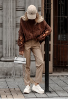 Svetr z ozdobnym splotem Cocomore Casual čokoládový