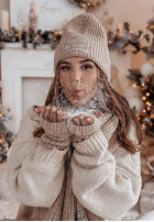 Souprava Čepice, szalik, Rukavice 3in1 December béžový