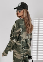 Mikina vzorovaná moro Challenge Me khaki