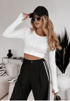 materiálové Kalhoty wide leg z paskami My Motivation černé