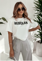materiálové Kalhoty wide leg z paskami My Motivation šedé
