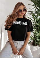 Krótki Tričko z nadrukiem Mediolan Černé