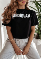 Krótki Tričko z nadrukiem Mediolan Černé