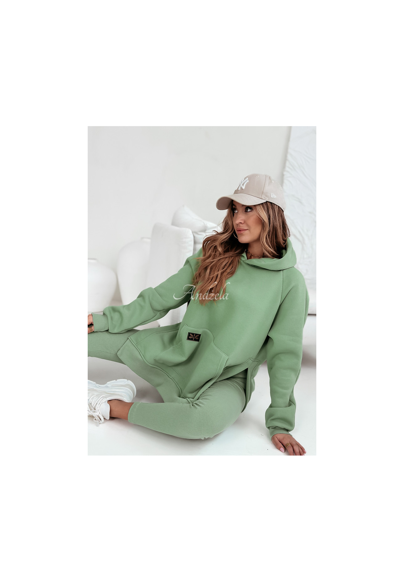 Mikina s kapsou a kapucí Siempre khaki