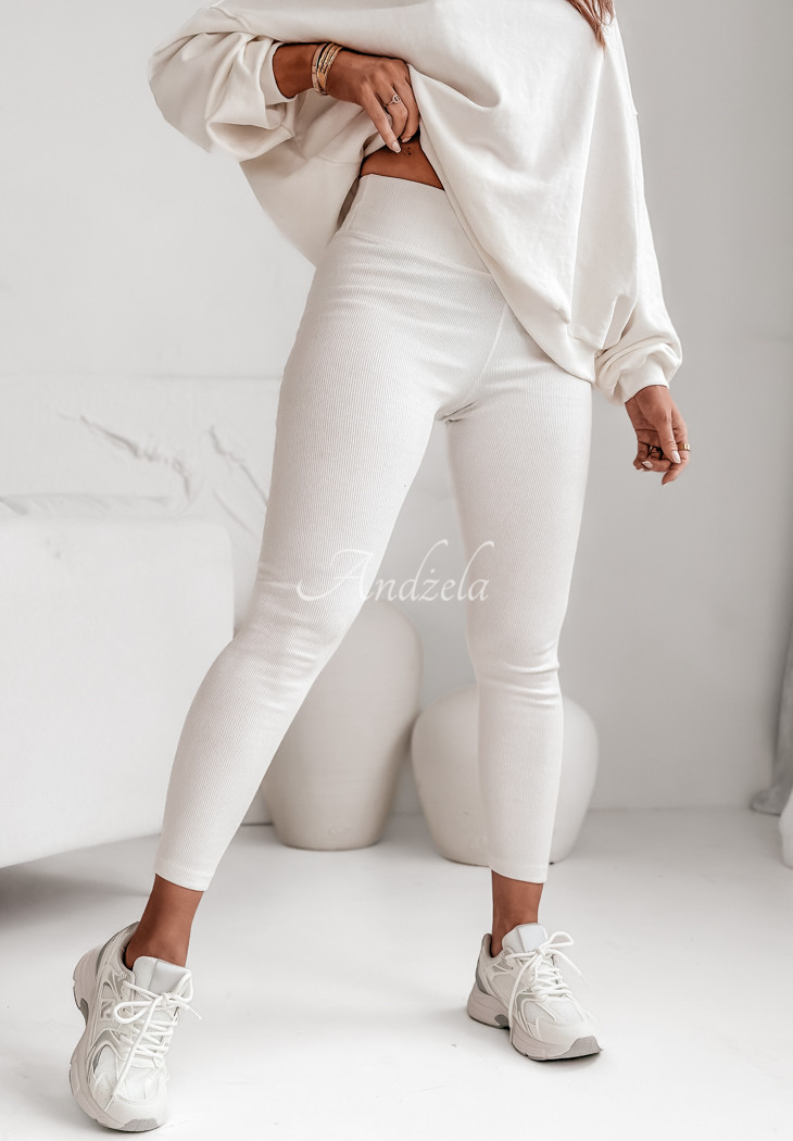 Vroubkované legíny Active Play ecru