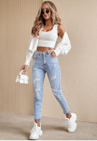 Kalhoty džínové  z przetarciami Viren světle modré