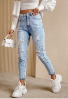 Kalhoty džínové  z przetarciami Viren světle modré