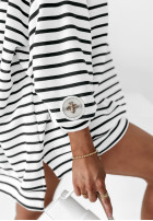 Mikina oversize w paski Active Queens biało-černá