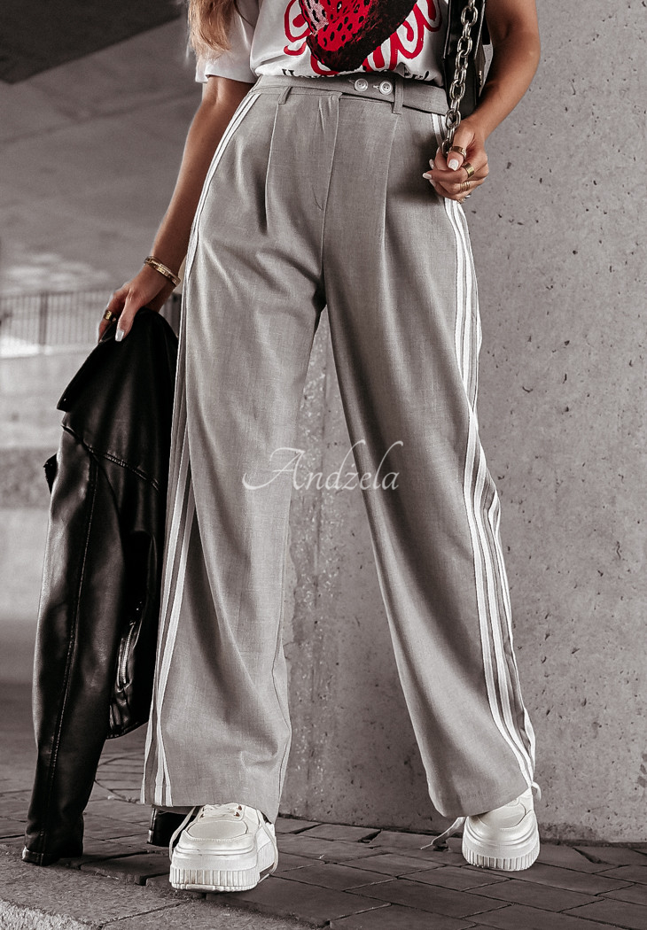 Látkové kalhoty s pásky Sense Of Style šedé