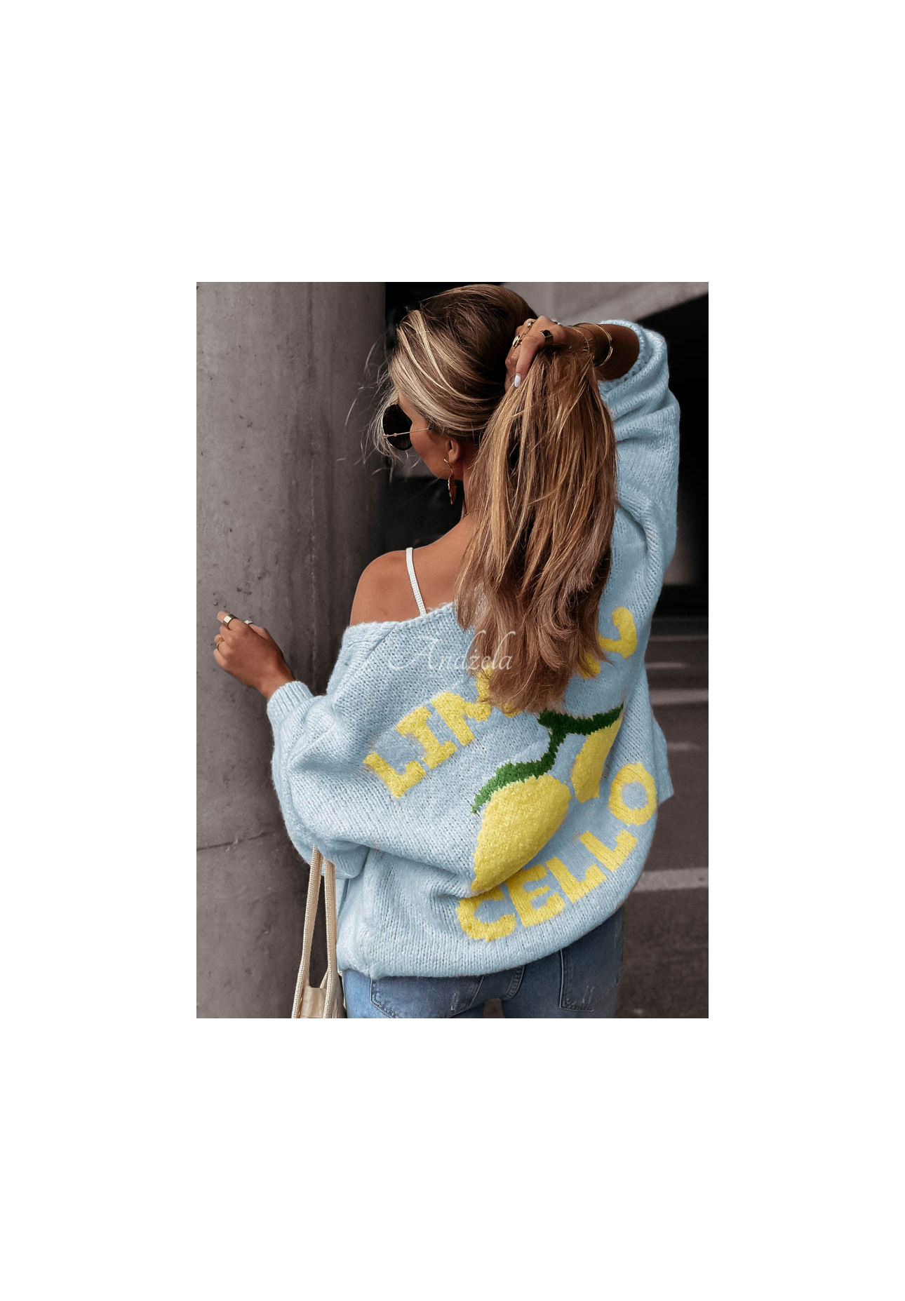 Kardigan s citróny Limoncello blankytný