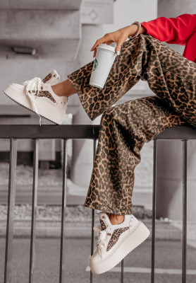 Sneakersy s leopardím vzorem I Chase Goals bílé