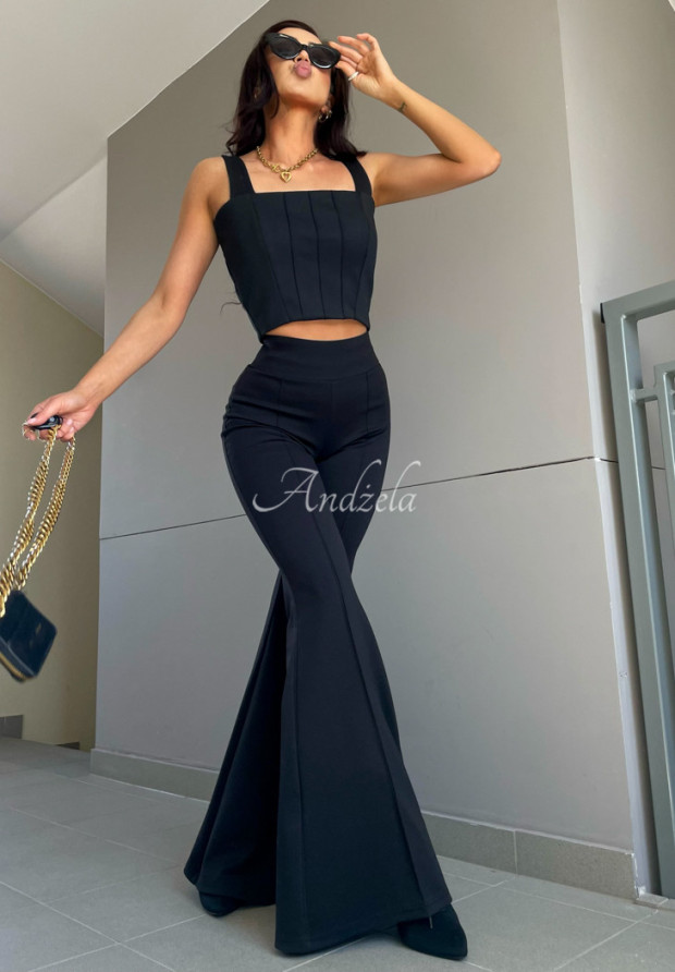 L&aacute;tkov&eacute; kalhoty zvony La Milla Perfection čern&eacute;