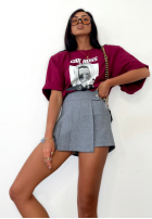 Tričko oversize La Milla Girl Boss burgundowy