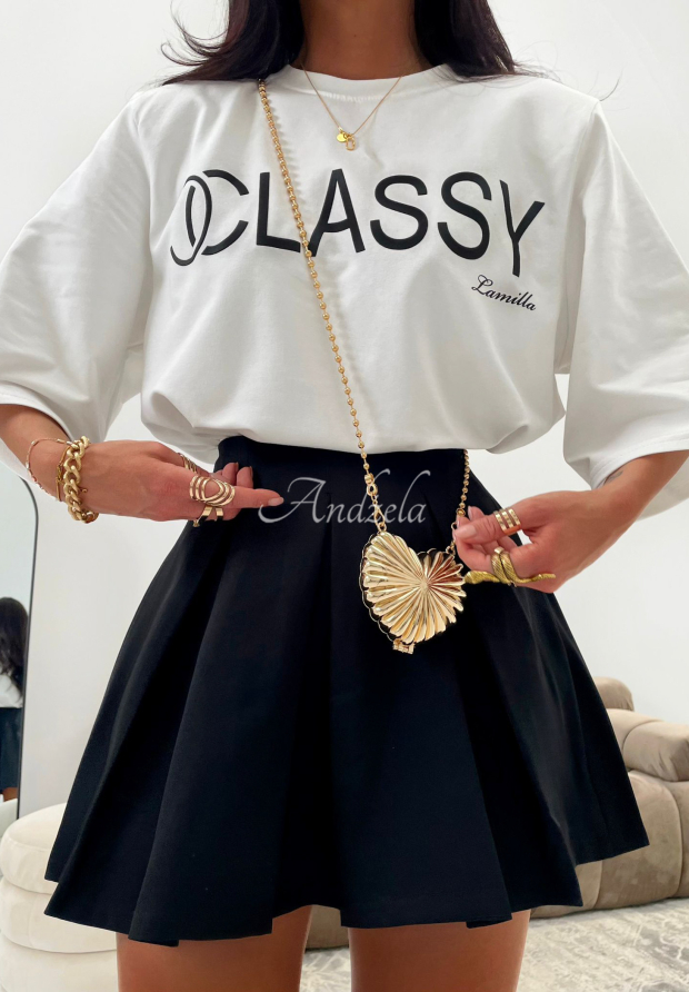 Plisovan&eacute; sukně-&scaron;ortky mini La Milla Casa De Moda čern&eacute;
