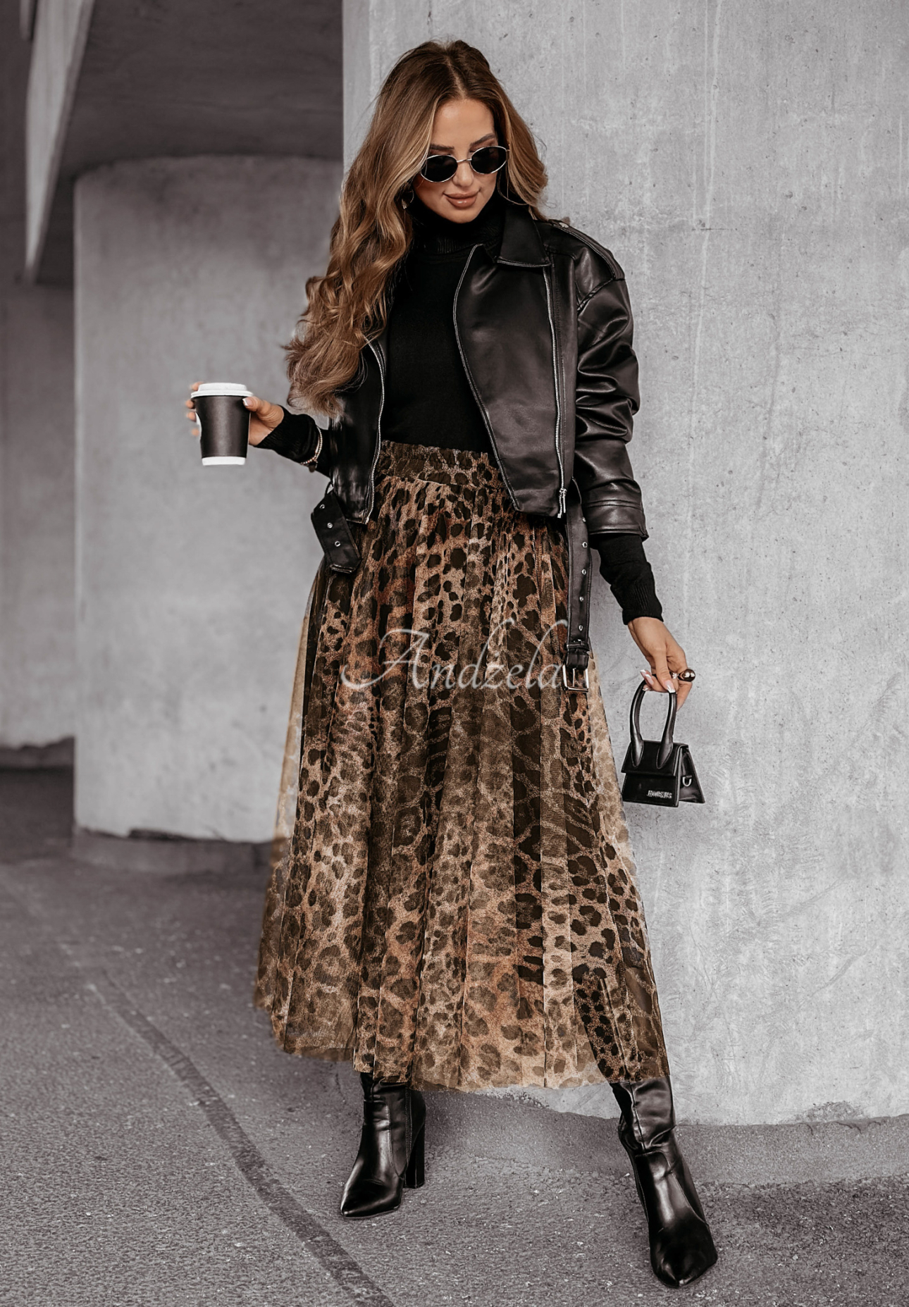 Tylová sukně maxi Living Wild s leopardím potiskem