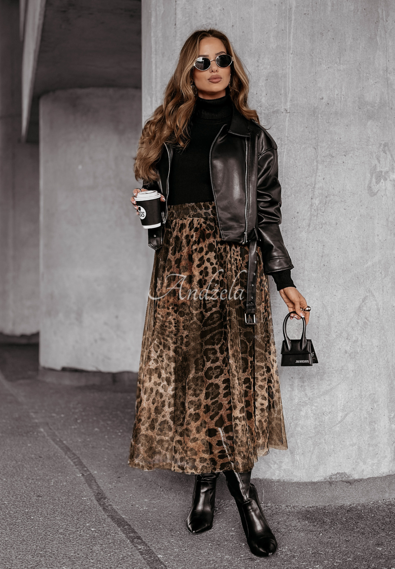 Tylová sukně maxi Living Wild s leopardím potiskem