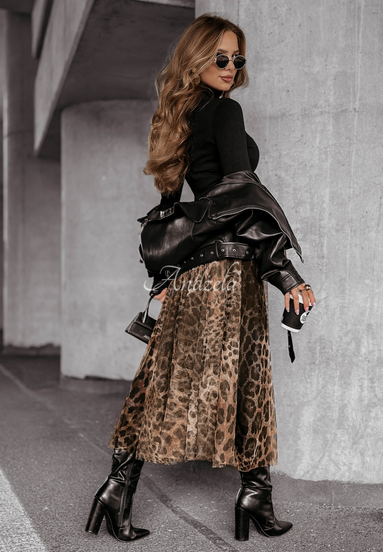 Tylová sukně maxi Living Wild s leopardím potiskem