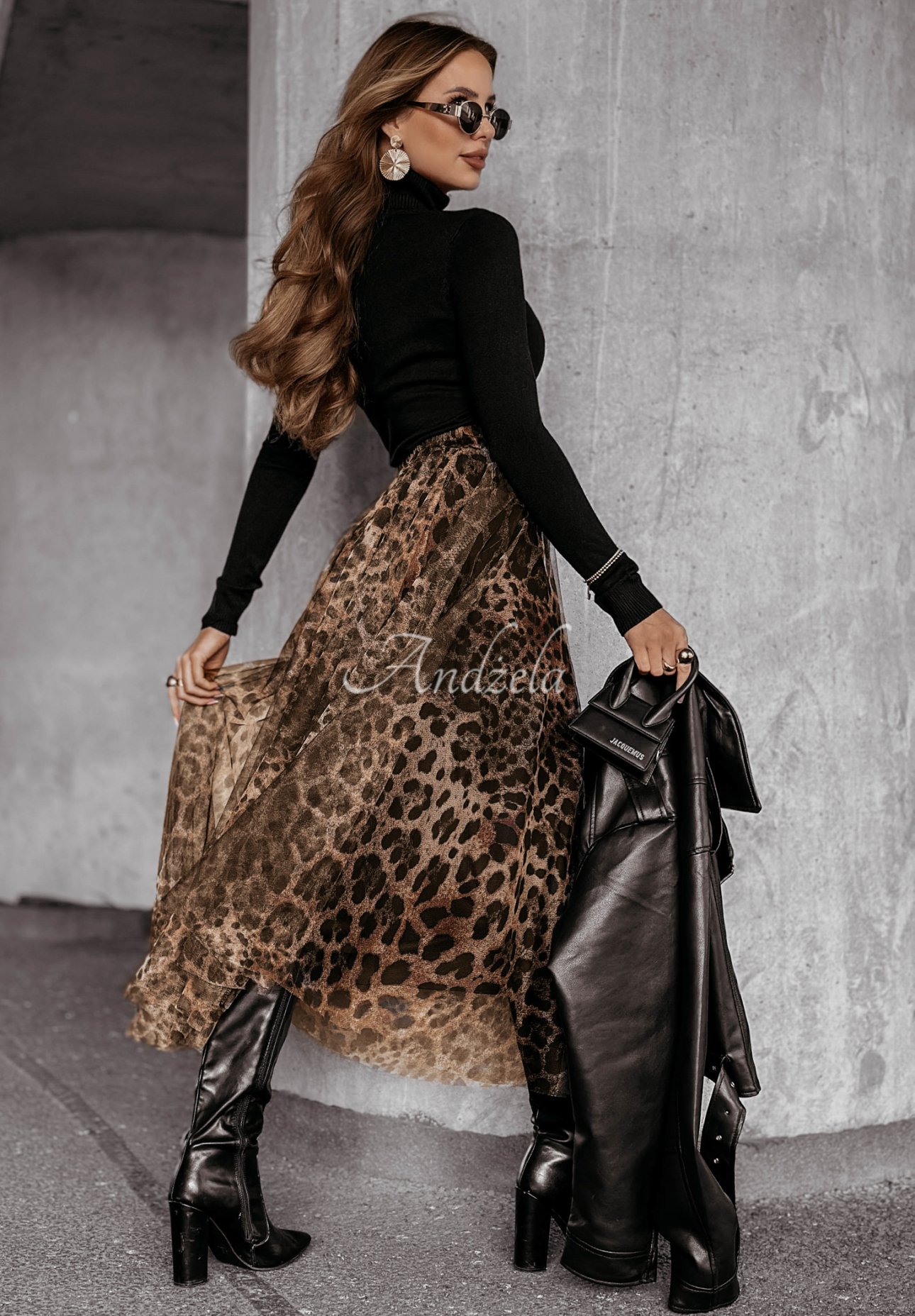 Tylová sukně maxi Living Wild s leopardím potiskem