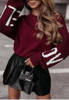 Mikina Lovely Sleeves vínová
