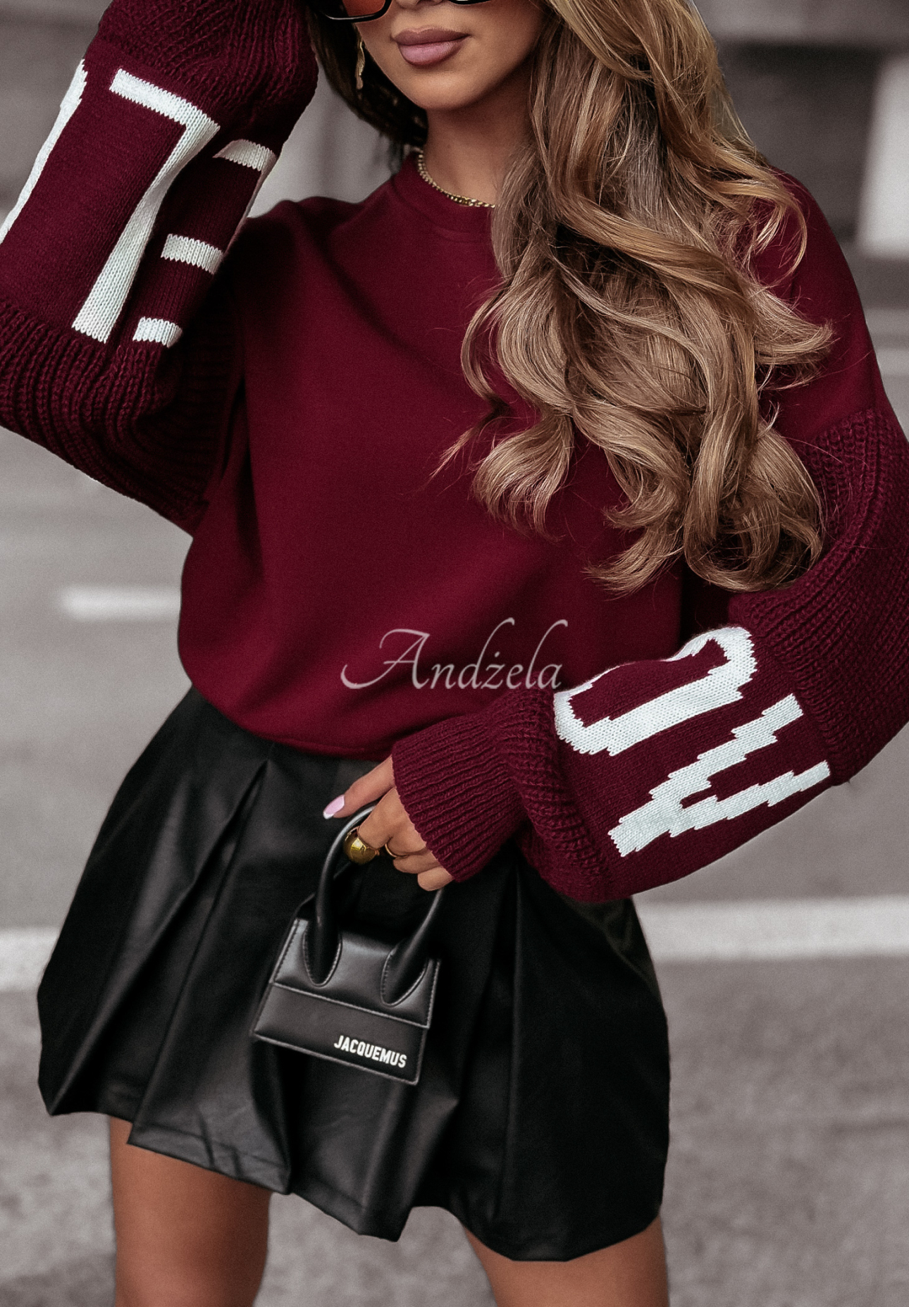 Mikina Lovely Sleeves vínová