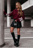 Mikina Lovely Sleeves vínová
