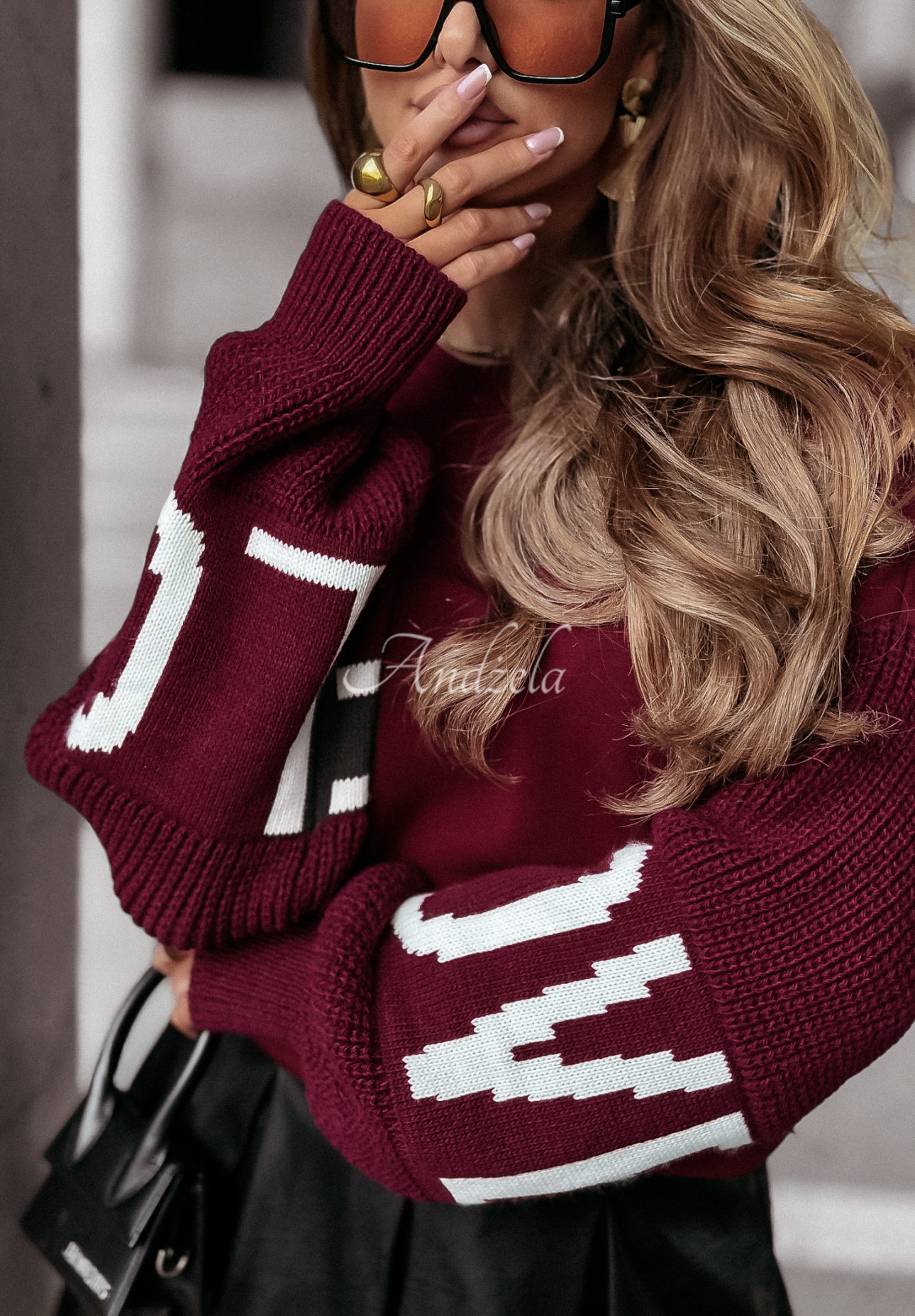 Mikina Lovely Sleeves vínová