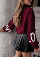 Mikina Lovely Sleeves vínová