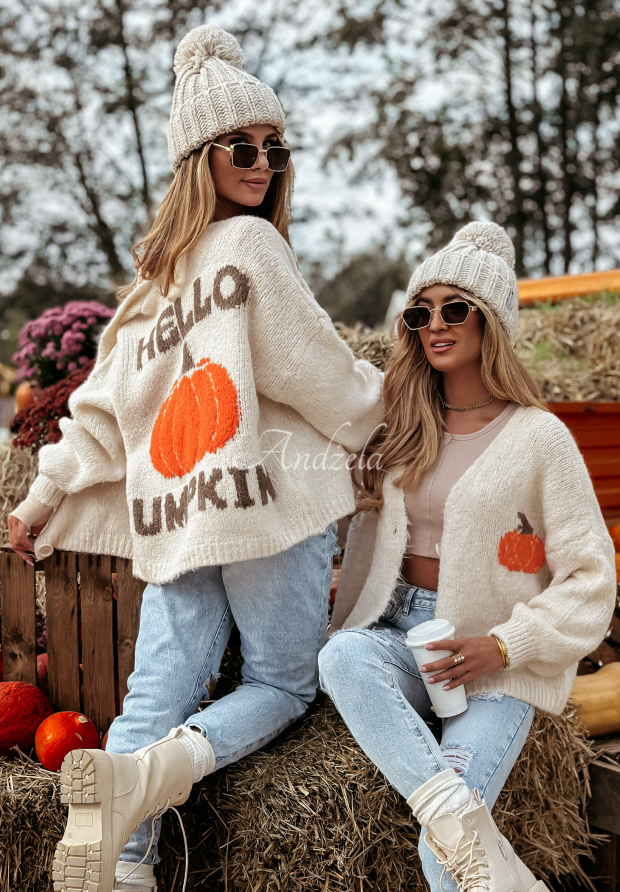 Kardigan oversize Hello Pumpkin b&eacute;žov&yacute;