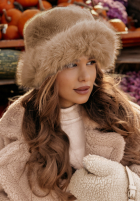 Čepice bucket hat z futerkiem When Snow Fallls velbloudí