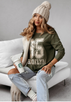 Halenka z nadrukiem Brooklyn 85 khaki