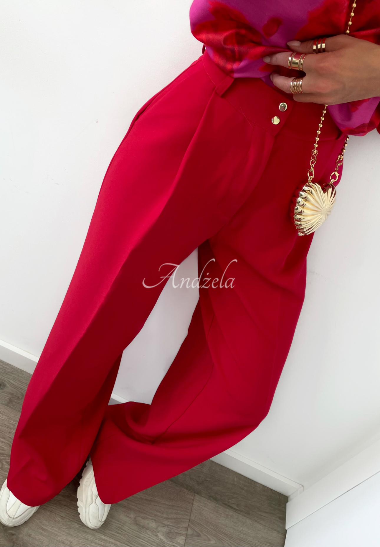 Elegantní kalhoty wide leg La Milla Avenue červené