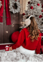 Vánoční Mikina z nadrukiem Santa Baby červená