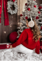 Vánoční Mikina z nadrukiem Santa Baby červená