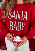 Vánoční Mikina z nadrukiem Santa Baby červená