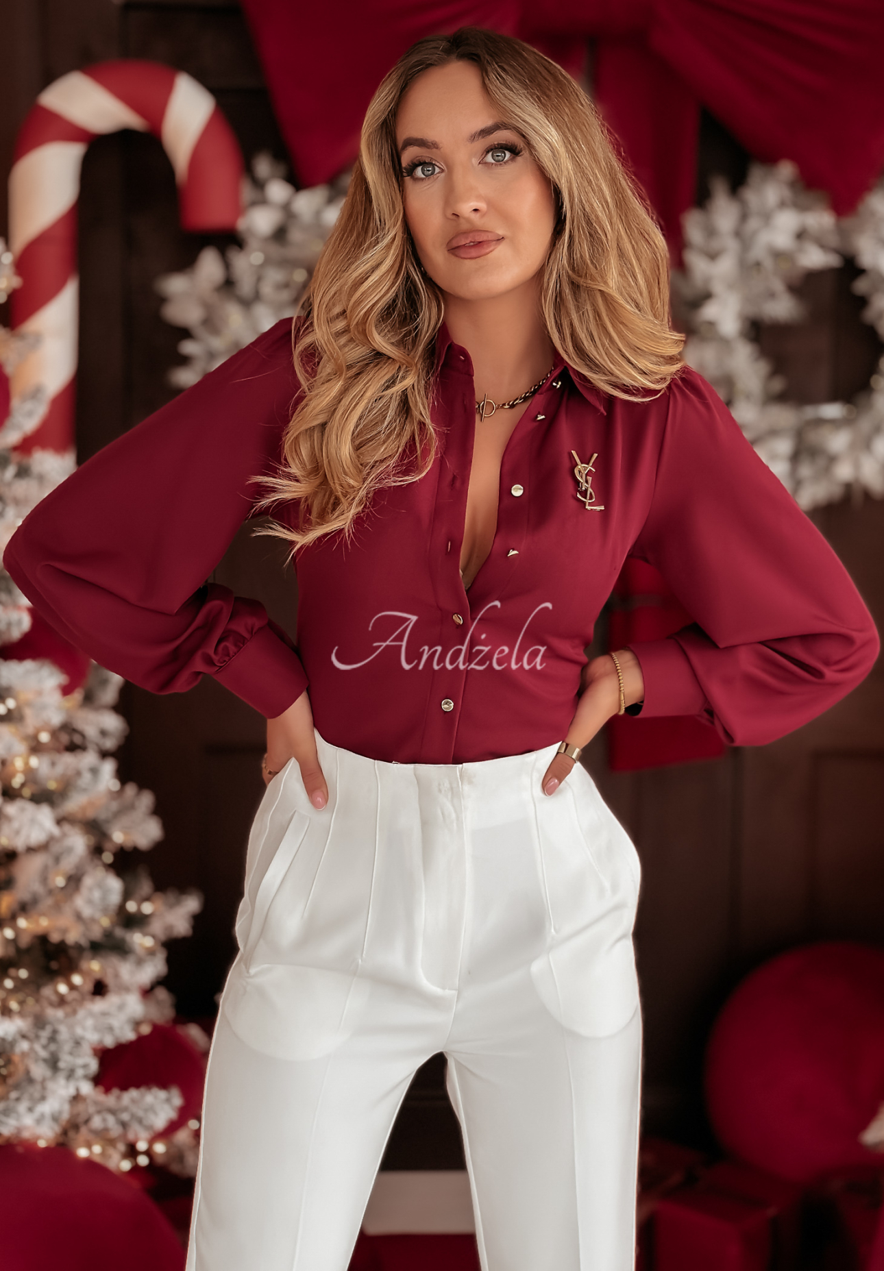 Košile s vázáním z viskózy Special One vínová