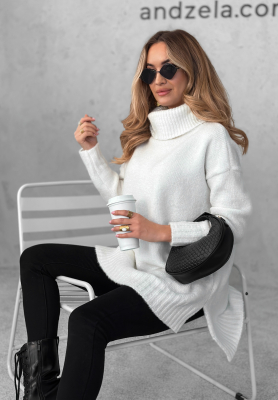 Svetr oversize s rolákem Benin ecru