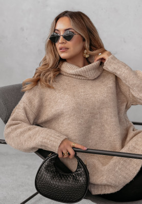 Svetr oversize z Rolákem Benin béžový
