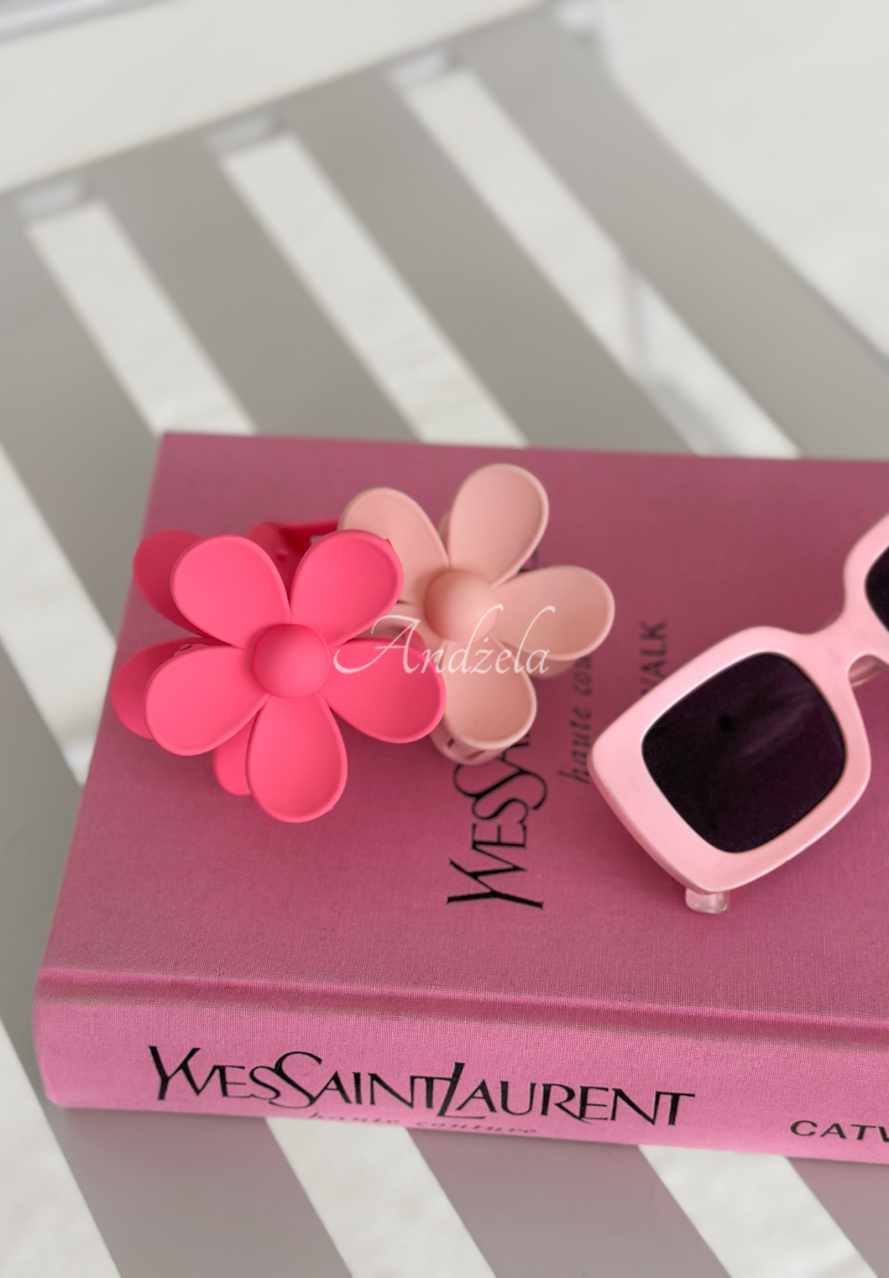 Spona klips do vlasů květ Girly Touch růžová