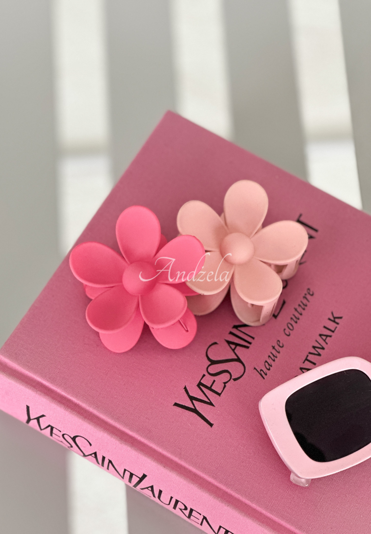 Spona klips do vlasů květ Girly Touch růžová